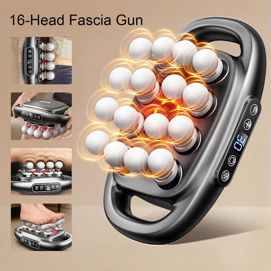 16 Massage Heads Massage Gun Wireless Fascia Gun High Frequency Vibration Back Waist Massager Massager Neck Shoulder Masajeador