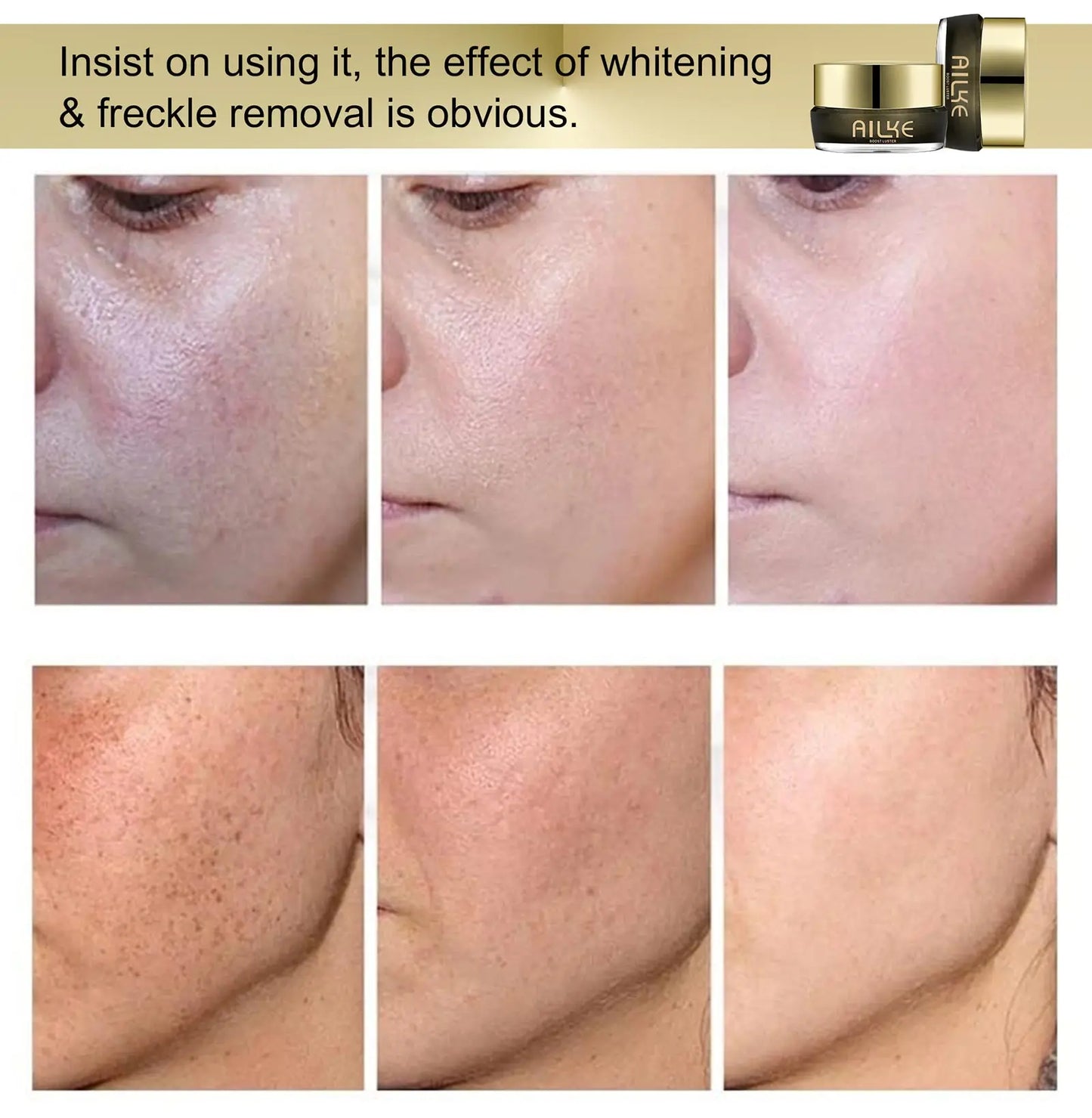 AILKE Lightening Cream, Antioxidant, Glowing, Hydrating, Suitable For Black, Dark Skin, Repair Face Cream for All Skin Types